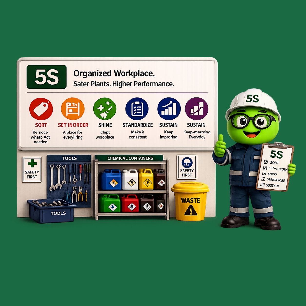 5S Implementation in Chemical Plants: Why Safety, Compliance, and Productivity All Start with Workplace Organization